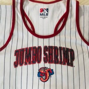 New Era MiLB White and Red Tank Top With Blinged Out Team Name
